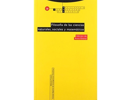 Livro Filosofía De Las Ciencias Naturales, Sociales Y Matemáticas Da Editorial Trotta Editorial De Anna Estany (espanhol)