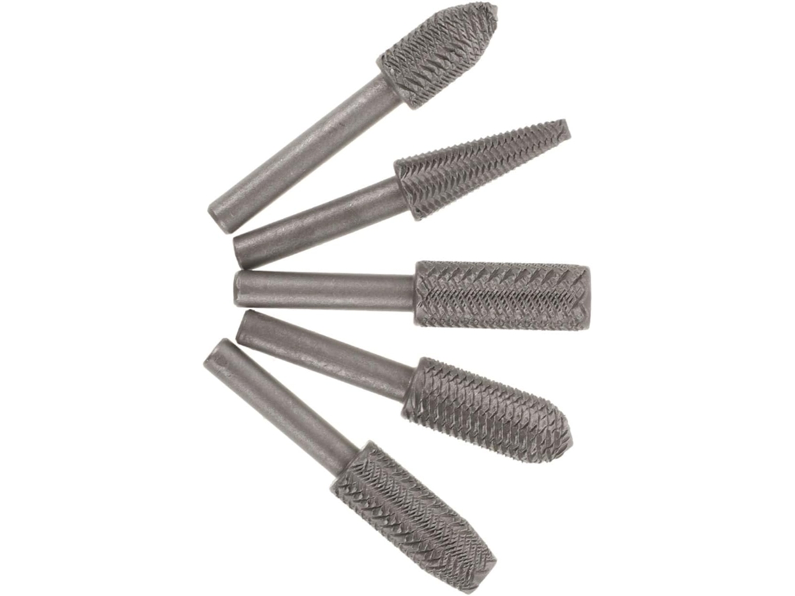 Conjunto De 5 Limas Rotativas Pretas Em Aço Para Gravação E Perfuração.