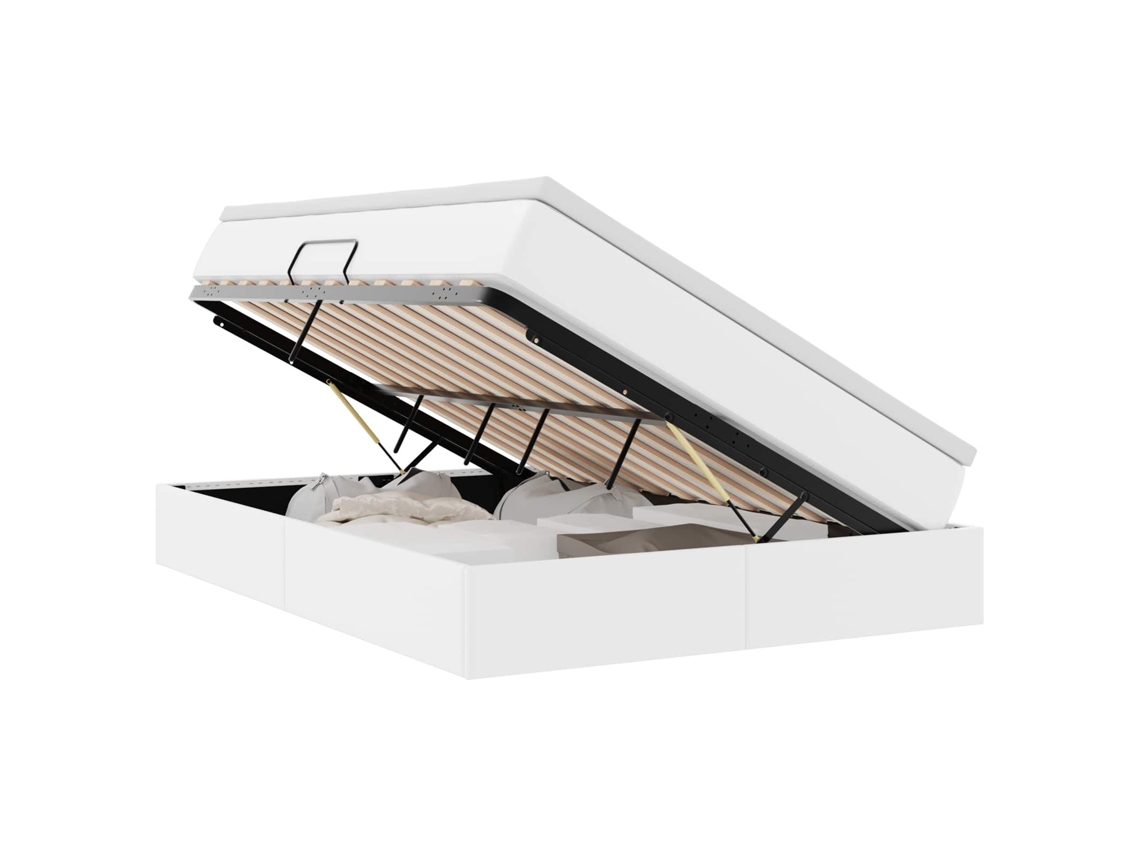 SYFAX™ Cama com Arrumação e Colchão com Colchão Branco 140 X 190 Cm