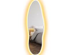 Espelho De Pé Com Luzes Led 40x120 Cm Espelho De Parede Com Iluminação Em 3 Cores Função De Memória E Controlo Tátil Transparente