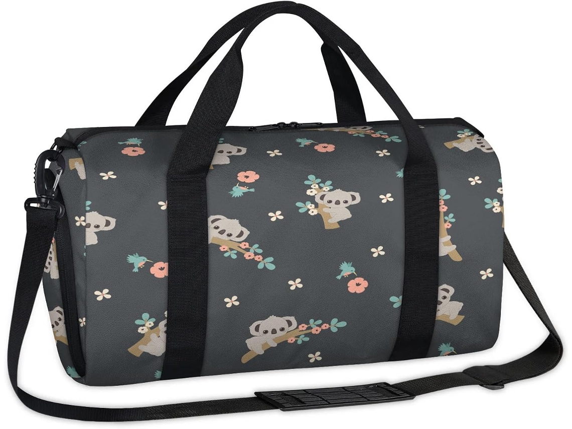Bolsa Coala Flores 45x21x23cm Tecido Poliést. S/MARCA