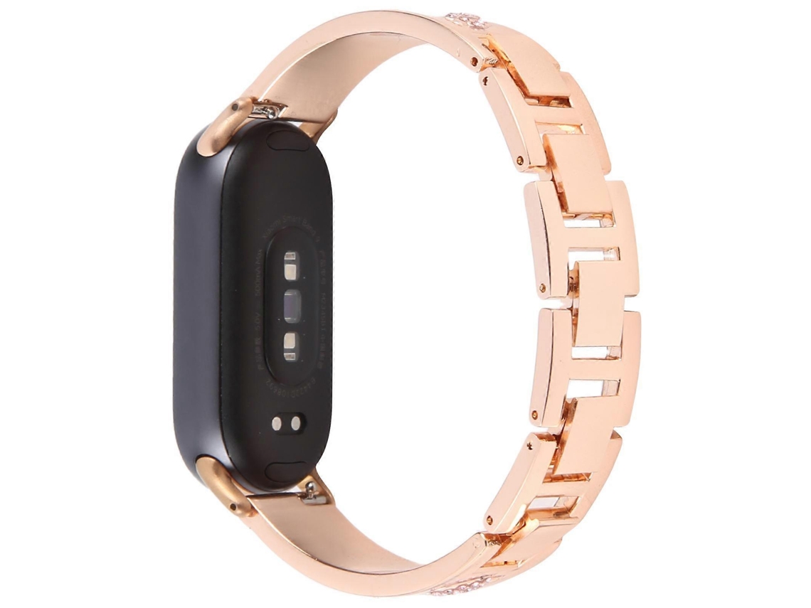 Pulseira De Substituição Para Xiaomi Smart Band 9/8 Com Decoração De Strass, Metal, Ouro Rosa Olysi Shop