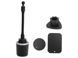 Lurelia Suporte Para Telemóvel Em Porta-copos De Carro Pescoço De Ganso Rotação 360° Magnético Prateado