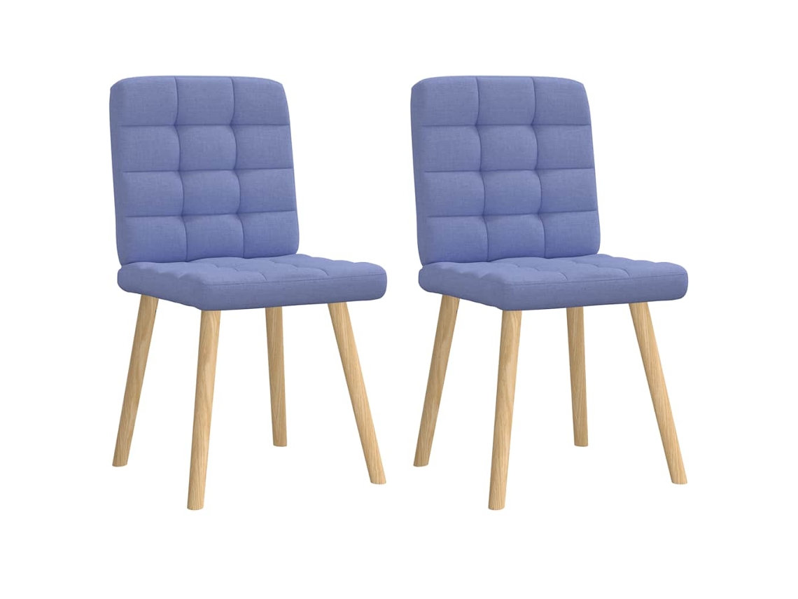 Vidaxl Cadeiras De Jantar 2 Pcs Jeans Tecido Azul