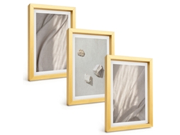 Conjunto De Pinturasclose-ups De Estruturas, Estilo Boho Moldura Dourada Quadros Para A Sala De Estar Espelharte (3 Peças 20x30 Cm)