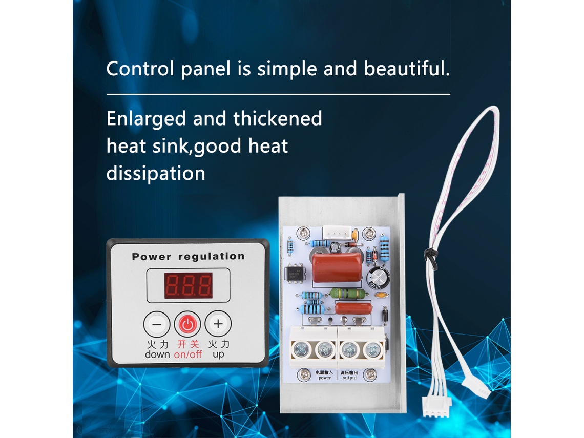 Laxiscreed Regulador De Tensão Digital 10000w Scr Para Controlo De Velocidade E Dimming