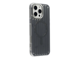 Capa Traseira De Tpu Imd Com Textura De Bagagem Magsafe Para Iphone 16 Pro Max, Cinza