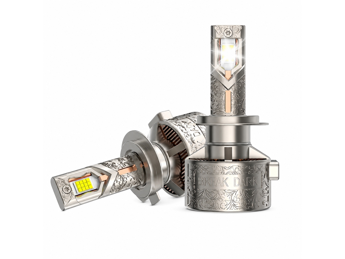 Lâmpada Led H4 Para Farol De Carro Redsea R36, 270 W, 27000 Lm, 6500 K, Luz Alta E Baixa, Champanhe
