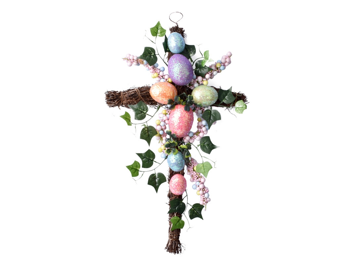 Laxiscreed Decoração De Páscoa Com Ovos Coloridos, Guirlanda De Vime E Pelicano Para Festas E Artesanatos