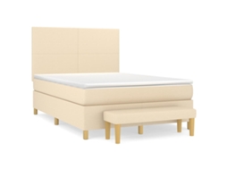 Box Spring Bed, Box Spring Beds Vidaxl Creme Tecido (140 X 200 Cm)
