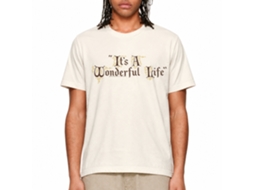 Rockinstone Its A Wonderful Life Movie Title Treatment Solid Natural Adult T-shirt Size:xl