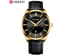 (4) Relógio Masculino Com Pulseira Redonda De Couro, À Prova D'água, Com Calendário