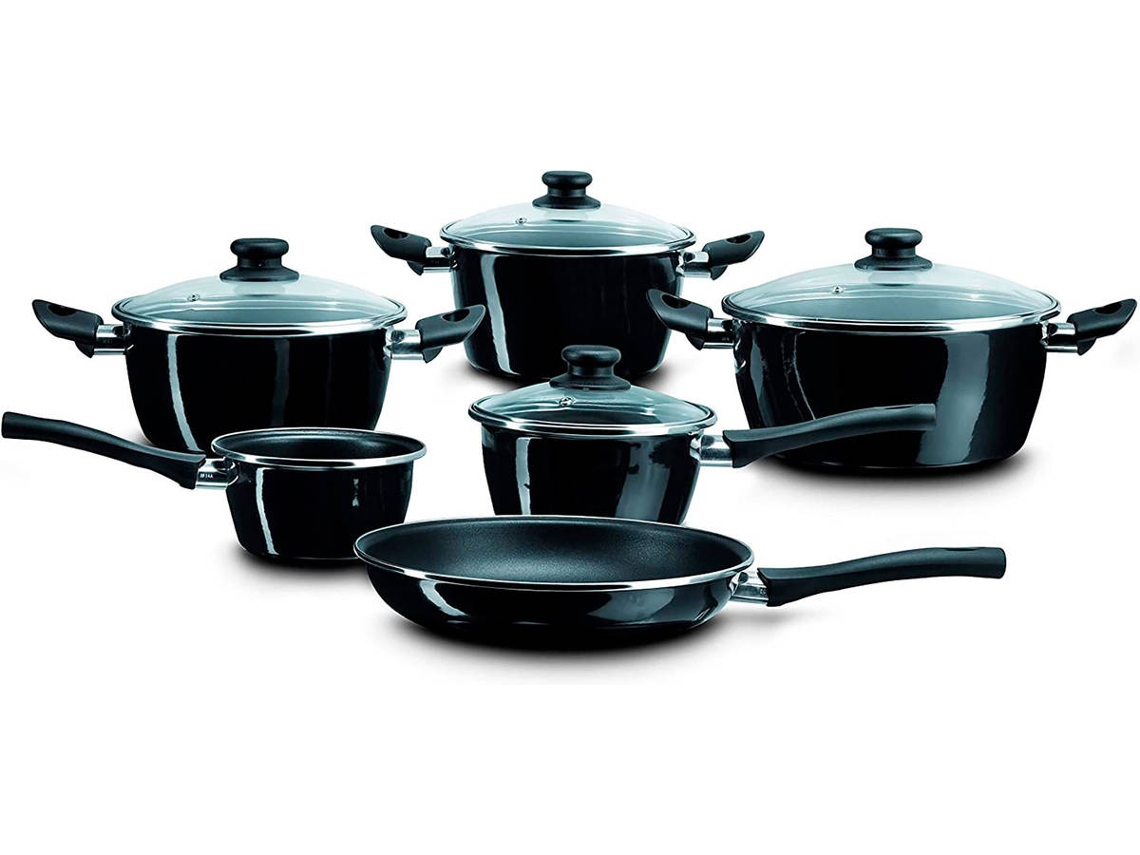 Trem de Cozinha MAGEFESA, Indução 10 Peças Conjunto de Panelas PFOA Free, Tampas de Vidro