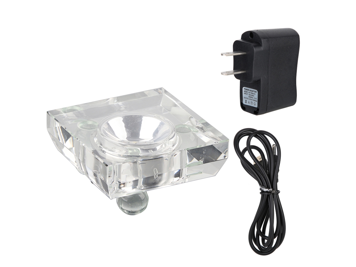Base de Luz LED Cristal 3D com 7 Cores e Cabo USB | S/MARCA
