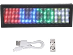 Crachá De Identificação Led Colorido Controlado Por Aplicativo, 12x48 Pixels, Recarregável, Com Rolagem, Ideal Para