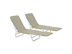 Sunlounger, Sunloungers Vidaxl Cinzento-acastanhado Tecido (n/a)