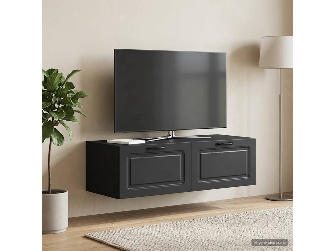 Vidaxl Gabinete De Tv De Parede Preto 98 X 41 X 30 Cm