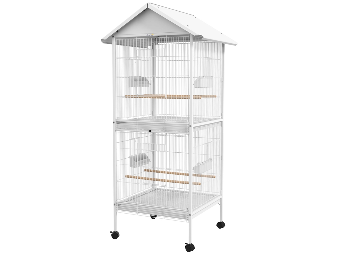 Gaiola 2 Andares conversível 78x75x168 Cm com rodas, poleiros, alimentadores | S/MARCA