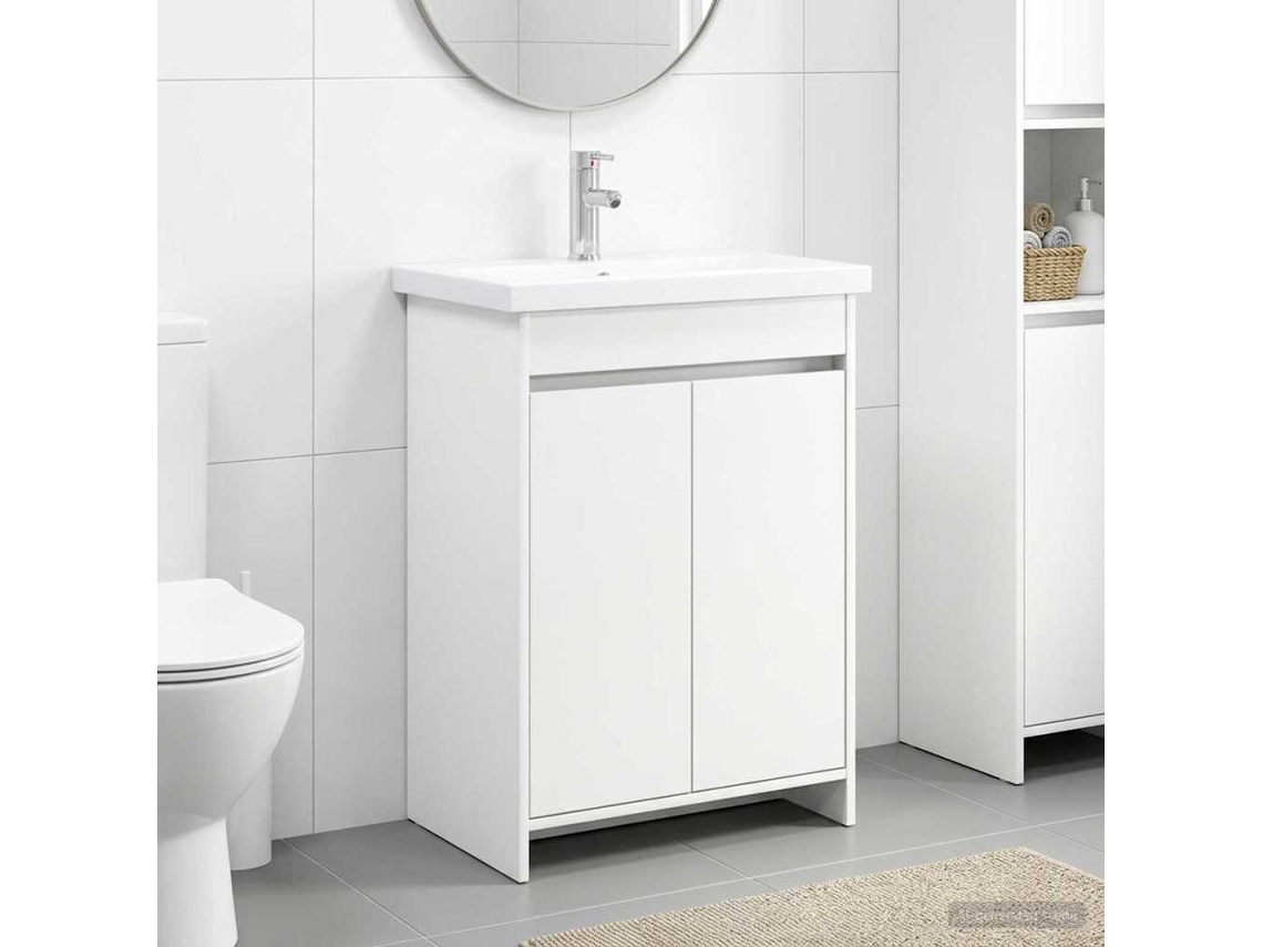 Vidaxl Conjunto De Móveis Para Banheiro Branco 81 X 40 X 84,5 Cm