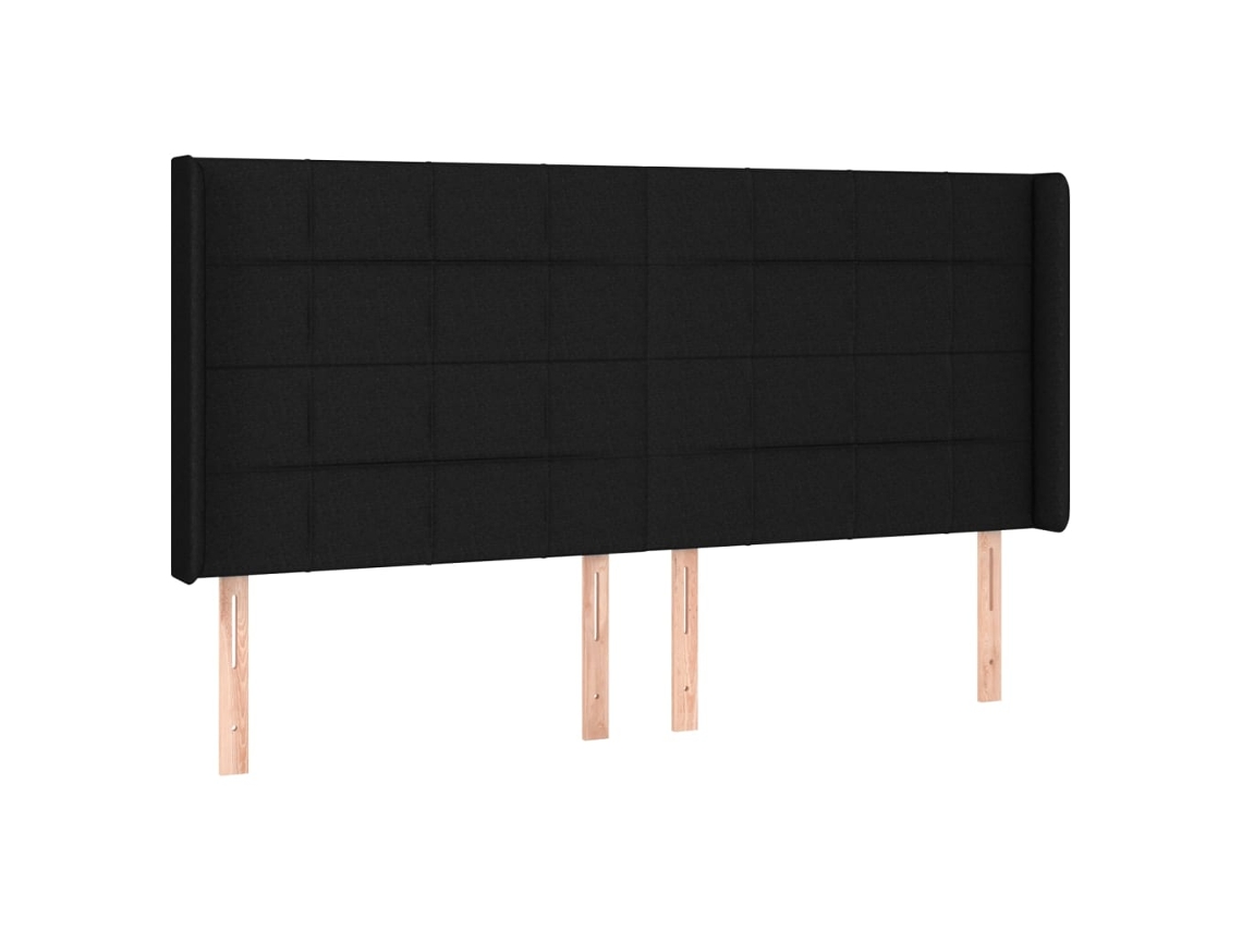 Headboard, Headboards Vidaxl Preto Tecido (203 X 16 X 118/128 Cm)