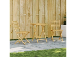 Vidaxl 3 Pcs Conjunto De Bistrô Em Bambu