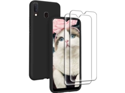Capa + Película Samsung Galaxy A20e HONGWE. Preto