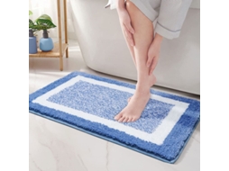 2026-tapete De Banho Microfibra Suave 40x60cm Antideslizante Absorbente Lavável À Máquina Azul