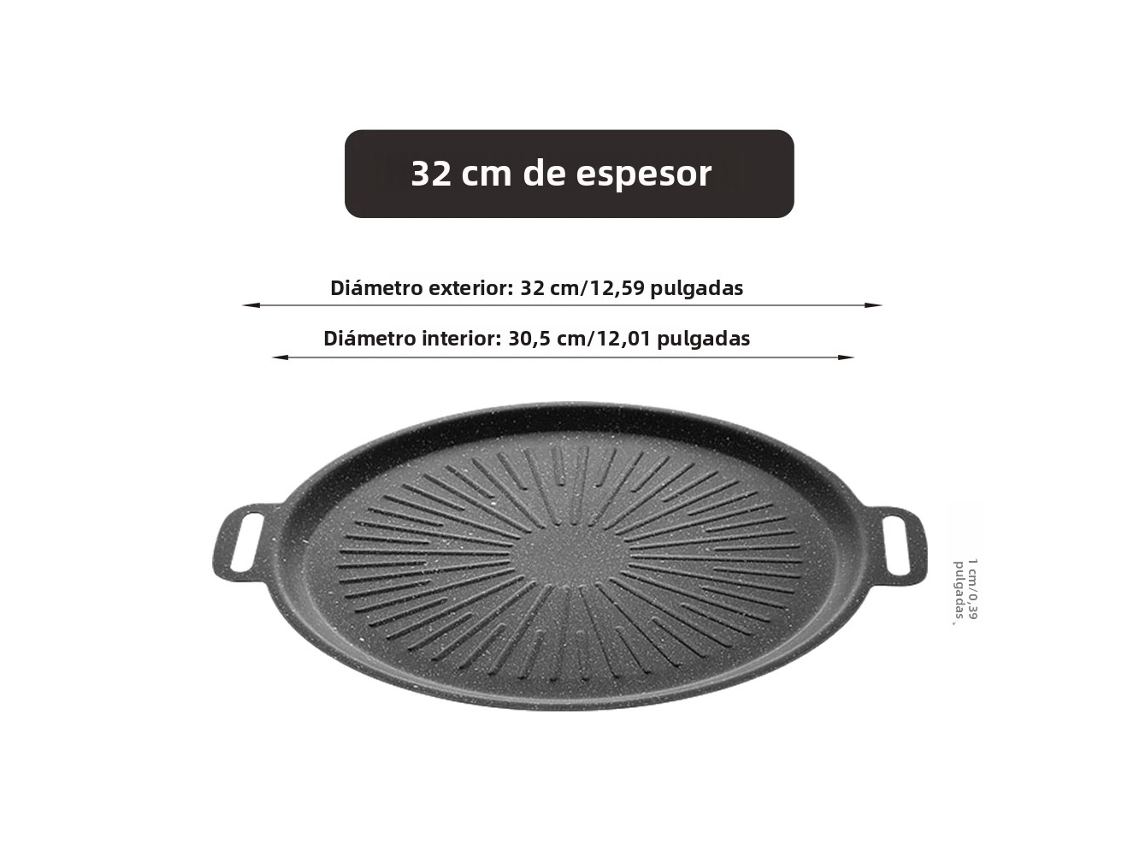 Frigideira MDUG antiderrapante para churrasco, 32cm