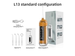 Irrigador Oral Portátil Retrátil com Jato de Água Dental, 6 Modos, Recarregável, Reservatório de Água de 180 Ml, À Prova D'água, 4 Pontas. TAISHENGDA