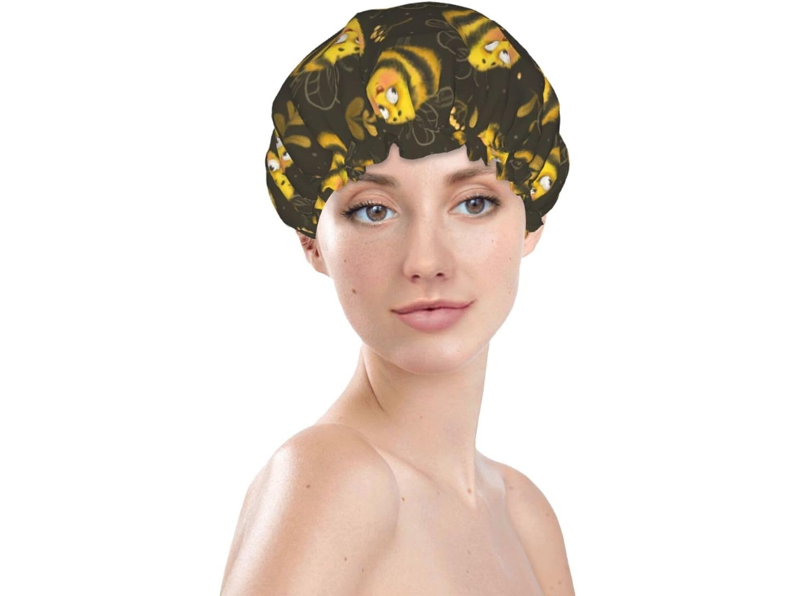 Touca De Banho Feminina, Reutilizável, Impermeável, Dupla Camada, Com Elástico, Ideal Para Cabelos Longos, Touca De