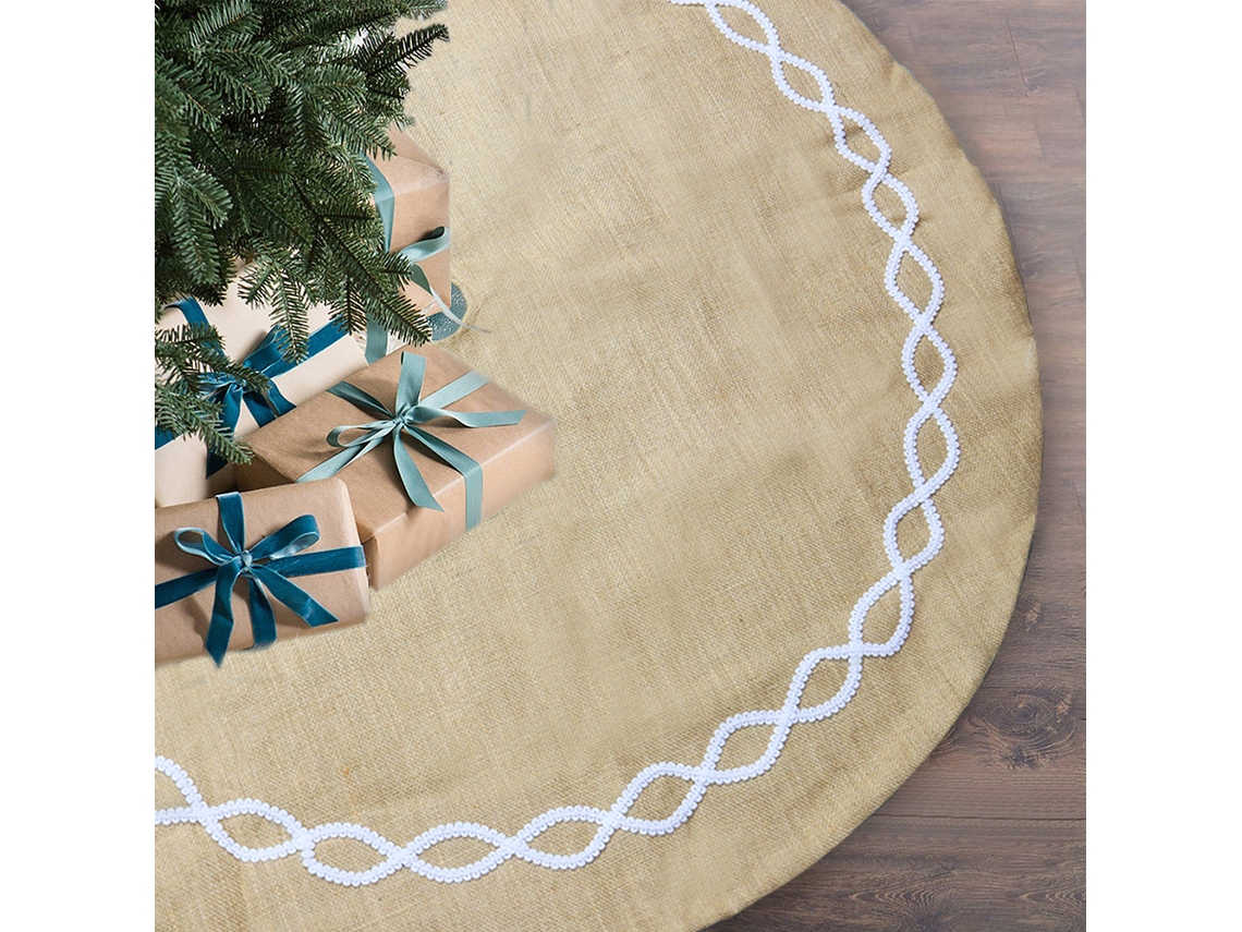 Decoração De Natal Em Juta Para Saia De Árvore De Natal, 122 Cm, Para A Base Da Árvore.-aquaforge