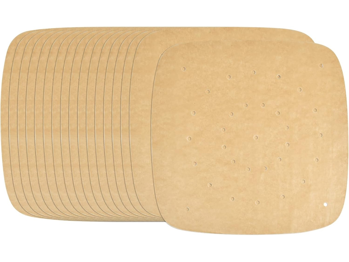 100 Unidades De Papel Manteiga Para Assar, Formato Quadrado 21,6 Cm, Perfurado, Com Sistema Antiaderente E Livre Bolhas Ar.