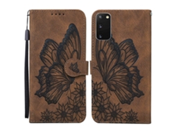 Capa De Couro Com Estampa De Borboletas Em Relevo, Estilo Retrô, Para Samsung Galaxy S20, Com Suporte, Compartimentos Para Cartões E Carteira.