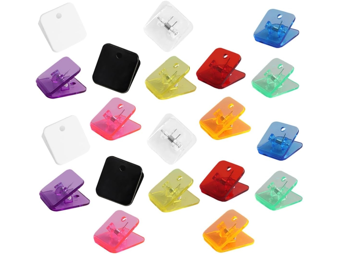 Shineofi 20-clipes De Papel Pequenos Plástico, Design Quadrado, Duráveis E Versáteis Para Escritório Loja, Pacote Com 20