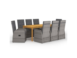 Dining Set, Dining Sets Vidaxl Cinzeto Madeira De Acácia (n/a)