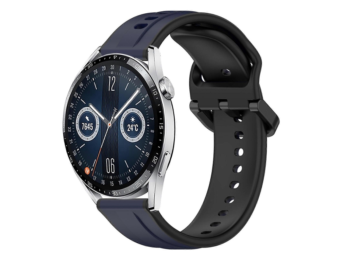 Pulseira De Silicone Bicolor Com Formato Convexo Para Huawei Watch Gt3 46mm 22mm