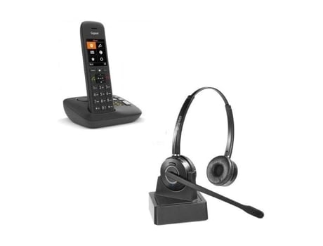 Telefone Gigaset C575a Sem Fio Com Secretária Integrada Auricular Sem Fio Odhw15, Alto Falante Integrado, Tecnologia Dect, Preto Cleyver