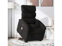 Vidaxl Poltrona Elétrica Elevatória Massagens Tecido Preto