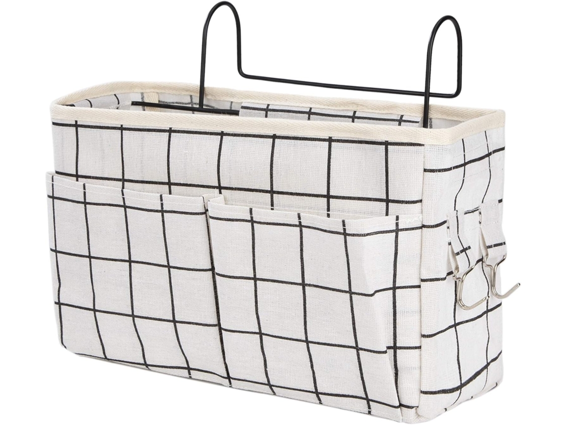 Lurelia Bolsa De Cabeceira, 2 Ganchos, Suspensa, Com Bolsos, Em Ferro, Para Cama, Branco