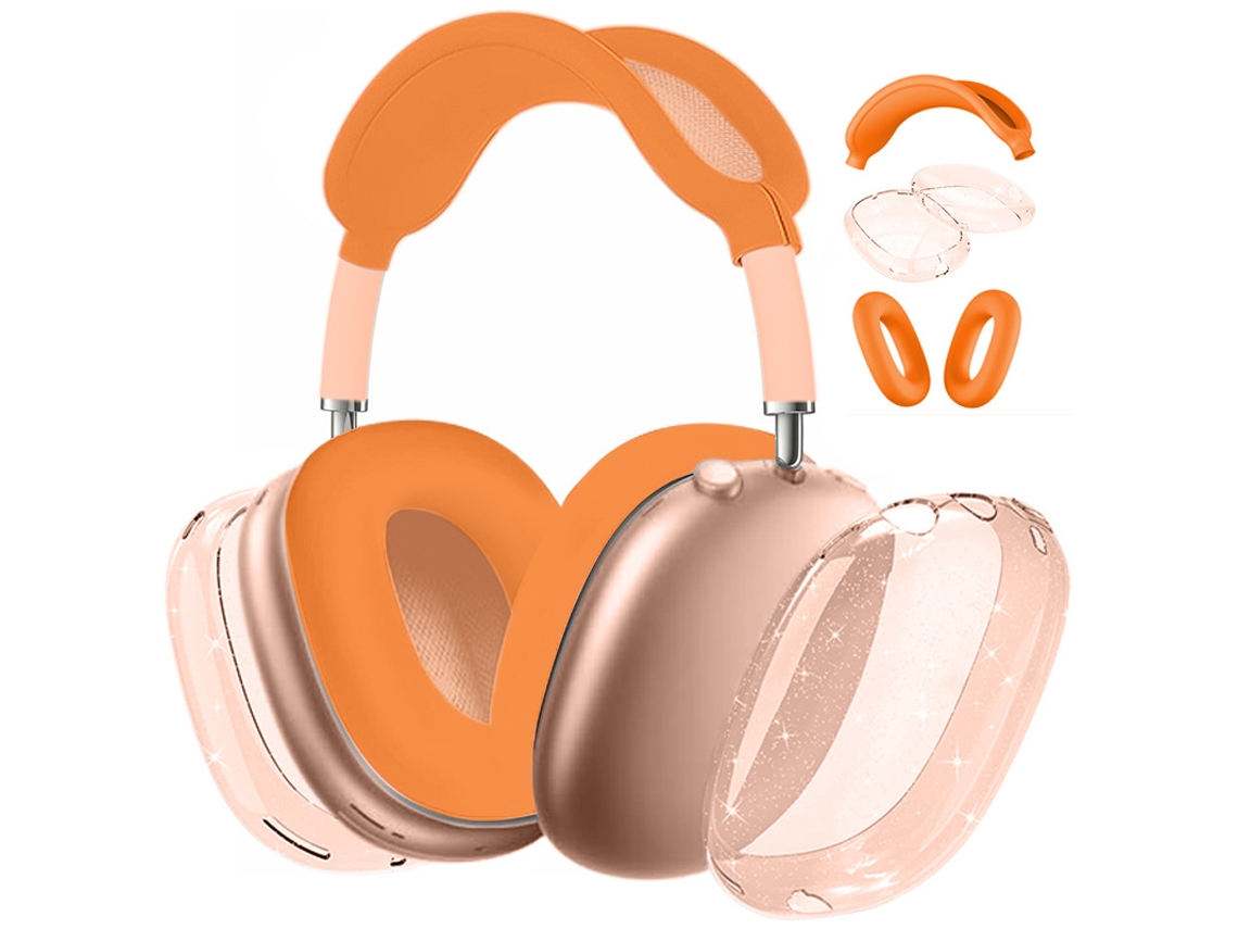 Capa Protetora para Airpods Max, Tpu e Silicone Transparentes e Macios, Resistente a Arranhõeslaranjaczhhmart