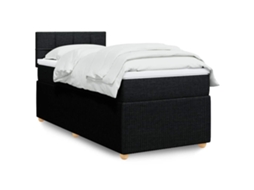 Vidaxl Cama Com Molas/colchão 90x190 Cm Tecido Preto