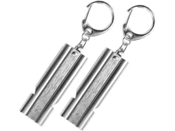 Apito De Árbitro Lurelia Em Aço Inoxidável Tubo Duplo Com Porta-chaves 150 Db Para Treino Desportivo E Emergência