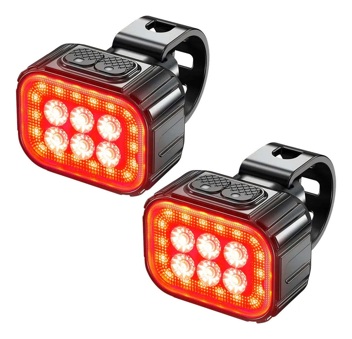 Conjunto De Luzes De Bicicleta Recarregáveis Super Brilhantesvayotoy