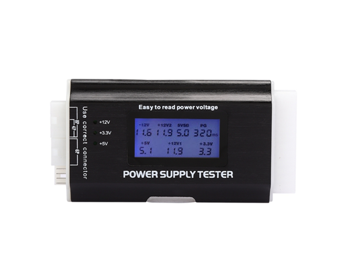 Testador De Fonte De Energia Para Computador Com Lcd E Suporte De Alumínio
