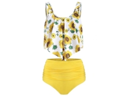 Fasst conjunto de Tankini com Volantes e Tamanho Alto