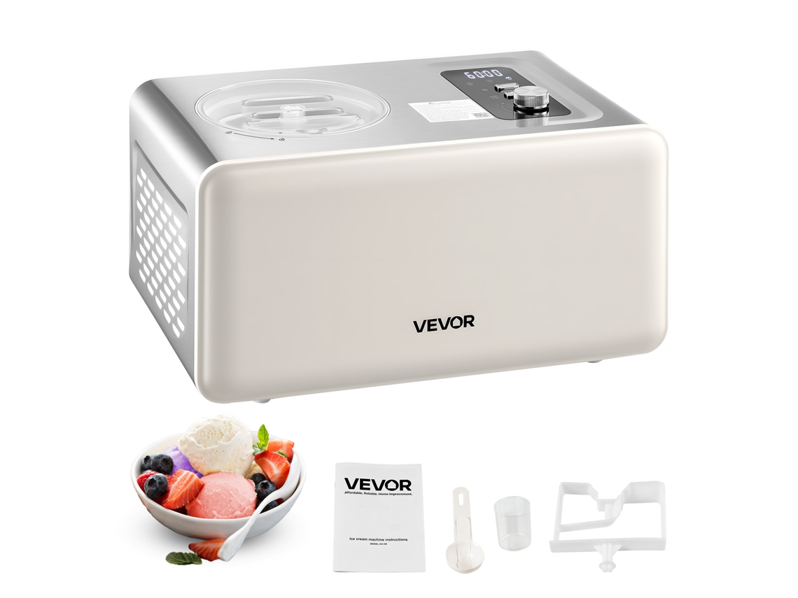 Máquina automática para fazer gelato 2 L Compressor embutido 3 modos Vevor