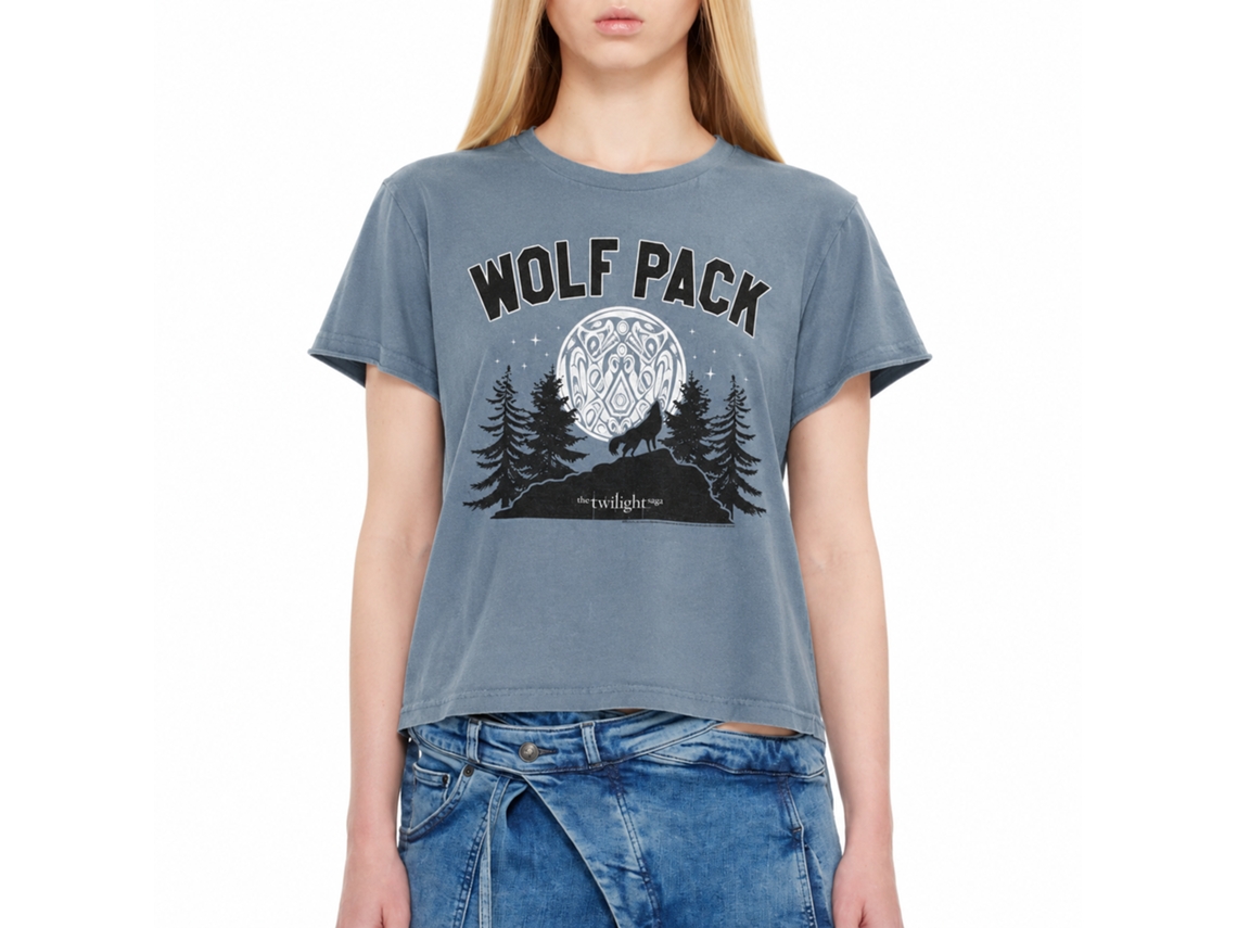 Rockinstone Twilight Movie Wolf Pack Moon Heather Indigo Adult T-shirt Size:s