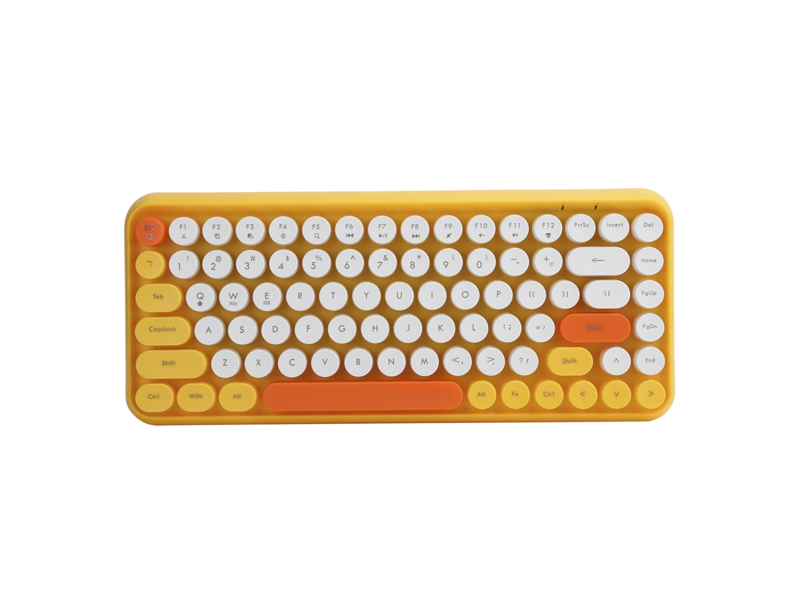 Aetheria teclado Sem Fio Bluetooth 84 Teclas Retro Redondo para Jogos e Escritório Ajazz 308iyellow
