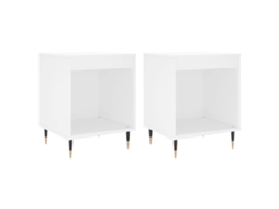 Bedside Cabinet, Bedside Cabinets Vidaxl Branco Madeira Processada (n/a)