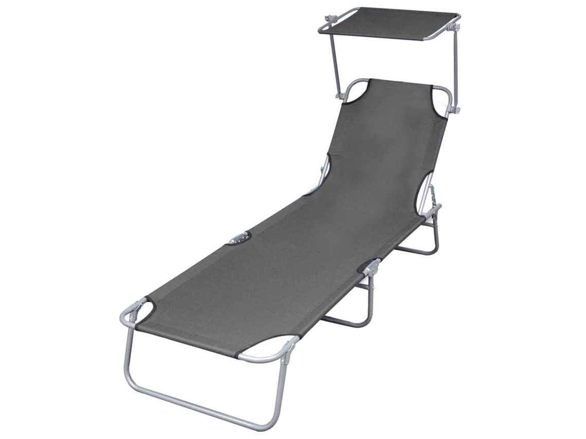 Sunlounger, Sunloungers Vidaxl Cinzeto Tecido (n/a)